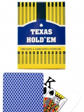 Игральные карты Texas Holdem Jumbo Index 100% пластик, синие